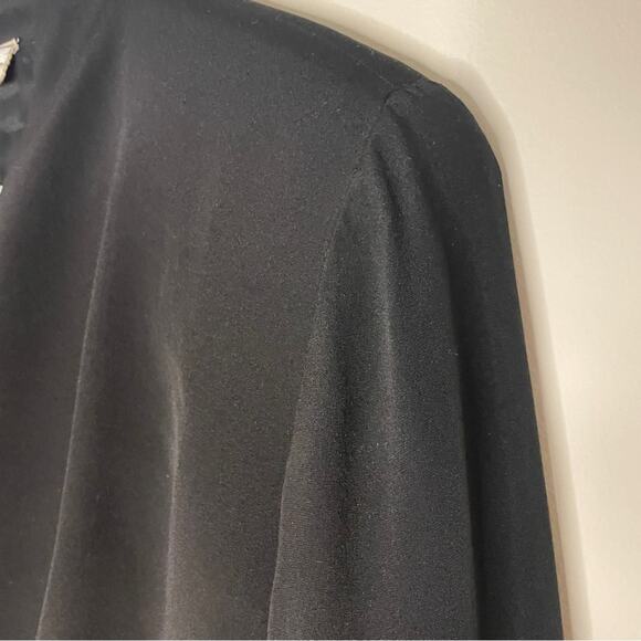 Vintage Y2K Spenser Jeremy Black 100% Silk Oversized Longline Blazer Size 6 - Picture 7 of 8